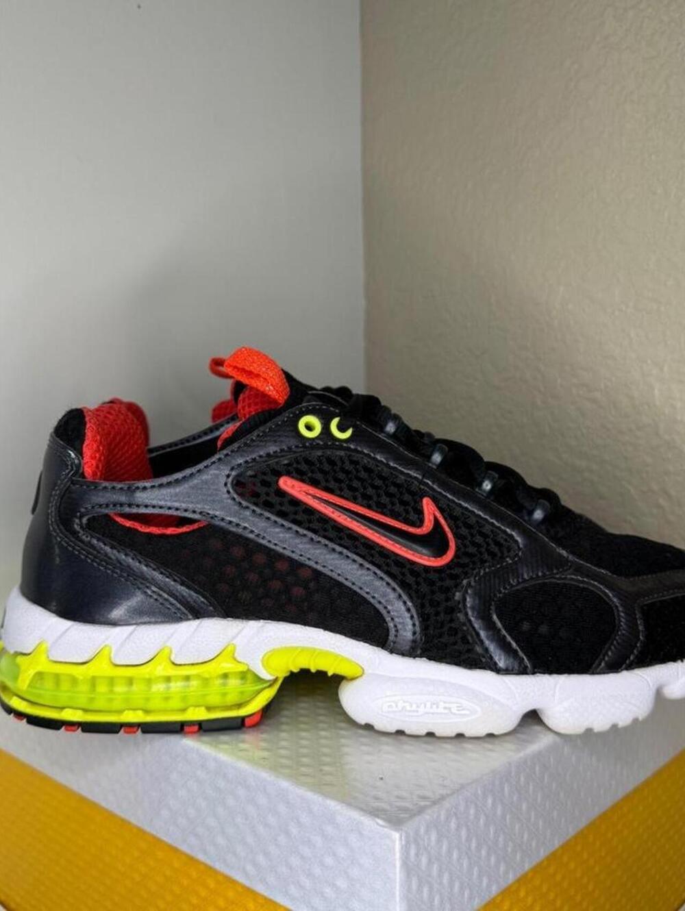 Nike Air Zoom Spiridon Cage 2 Women’s 7.5 Black Red Volt Metallic Hematite